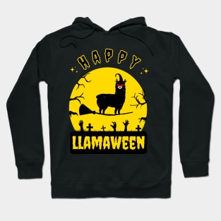 Happy llamaween llama witch Hoodie